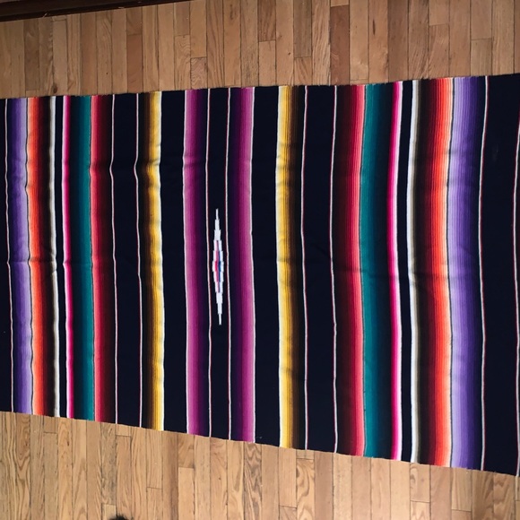 Colorful Striped Rug Mexican - Picture 7 of 7